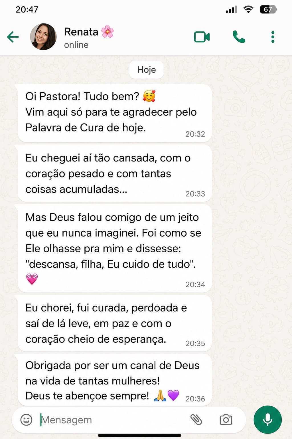 Depoimento de mulher restaurada no Palavra de Cura 2